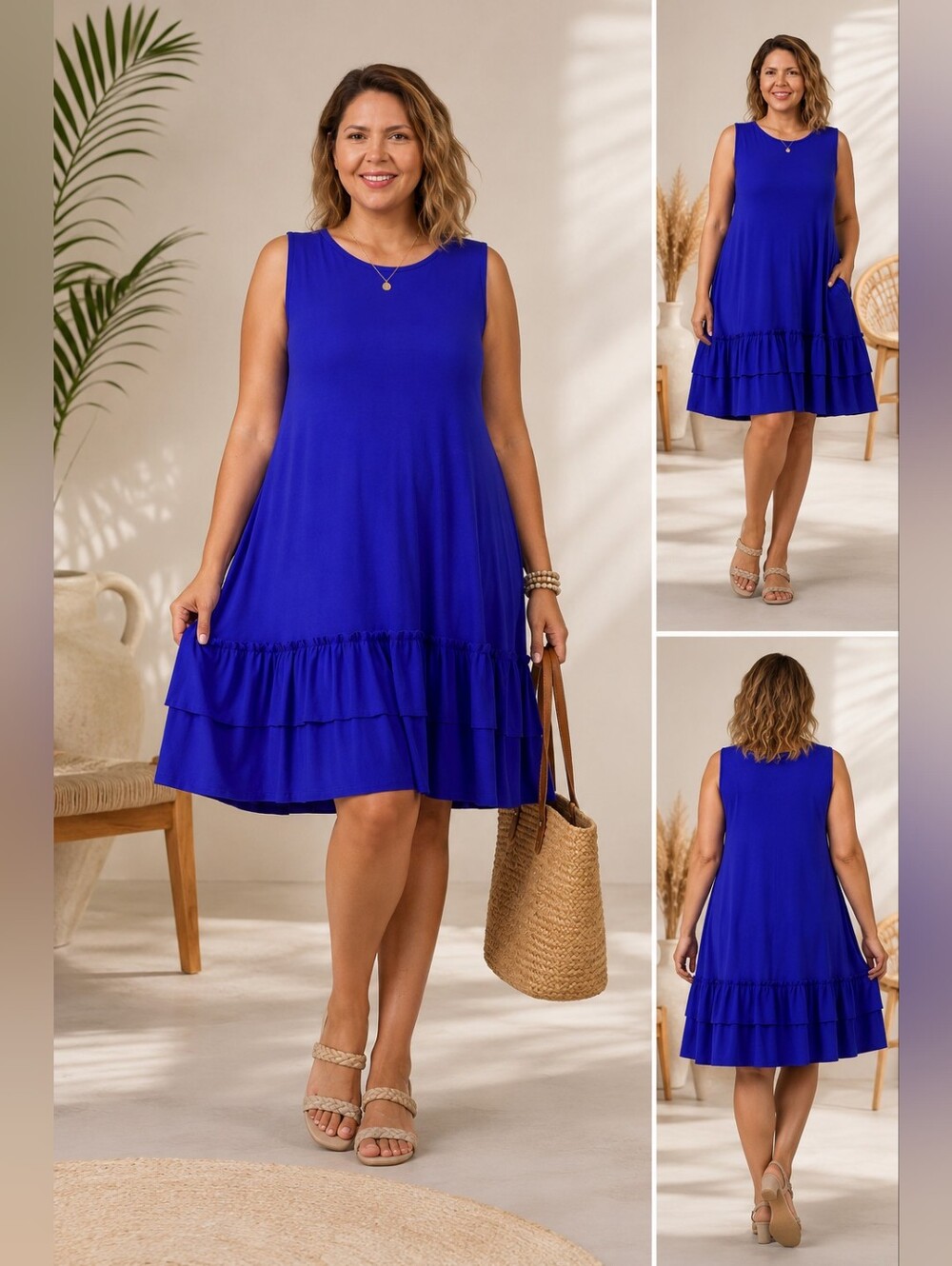 Zenana Royal Blue Ruffle Hem Dress – Effortless Chic Vibes